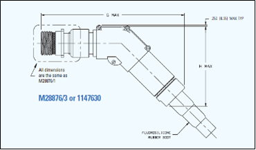 M28876 circular 8 Channel Fiber Optic Receptacle (Wall Mount), 45 backshell